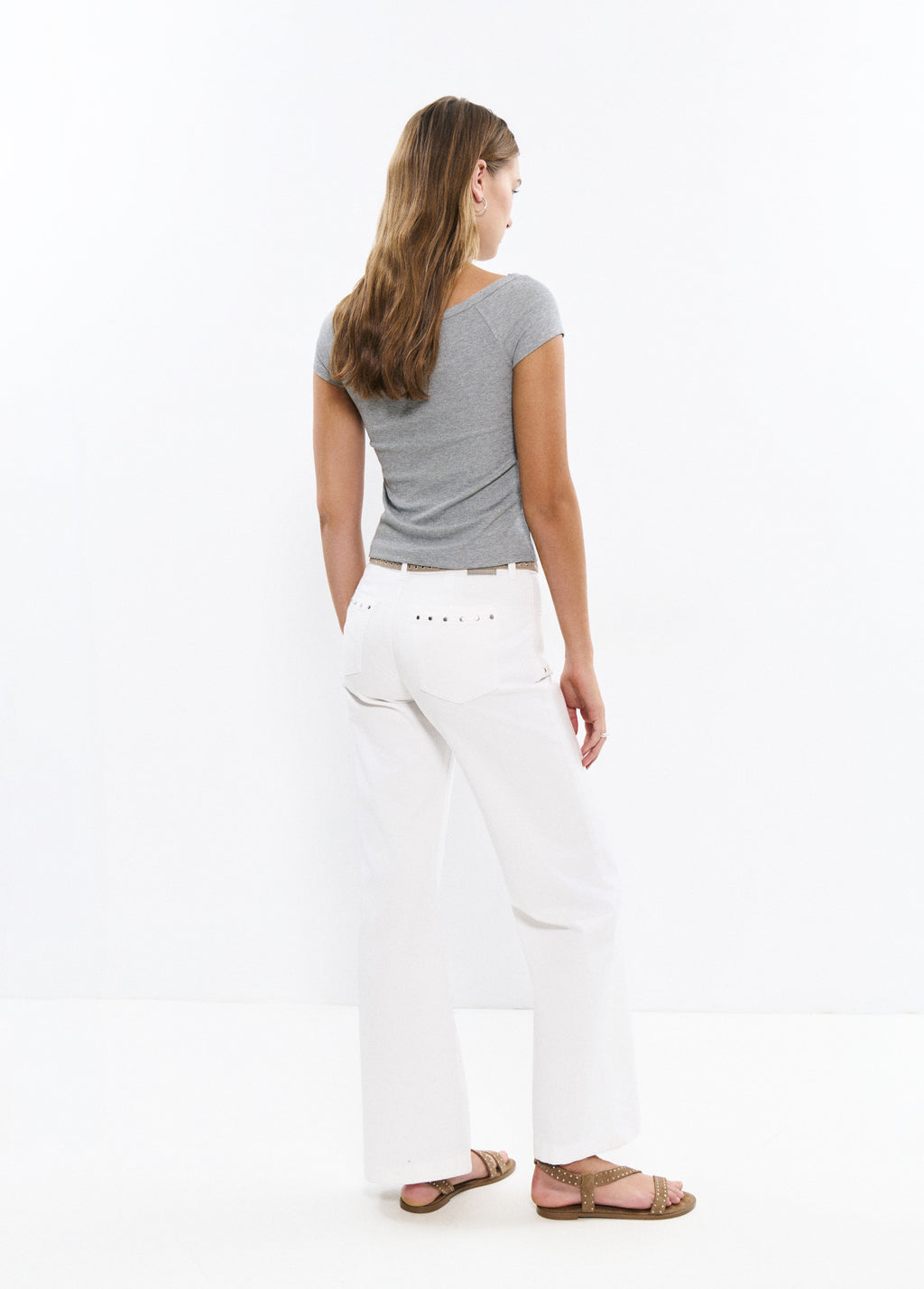 Culotte pants with studs