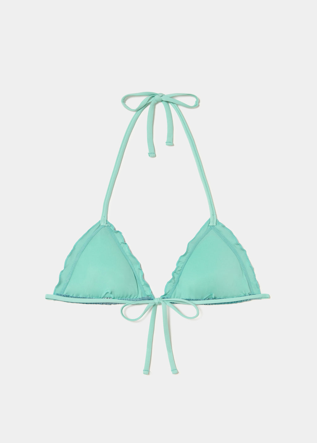 Gradient ruffle bikini top