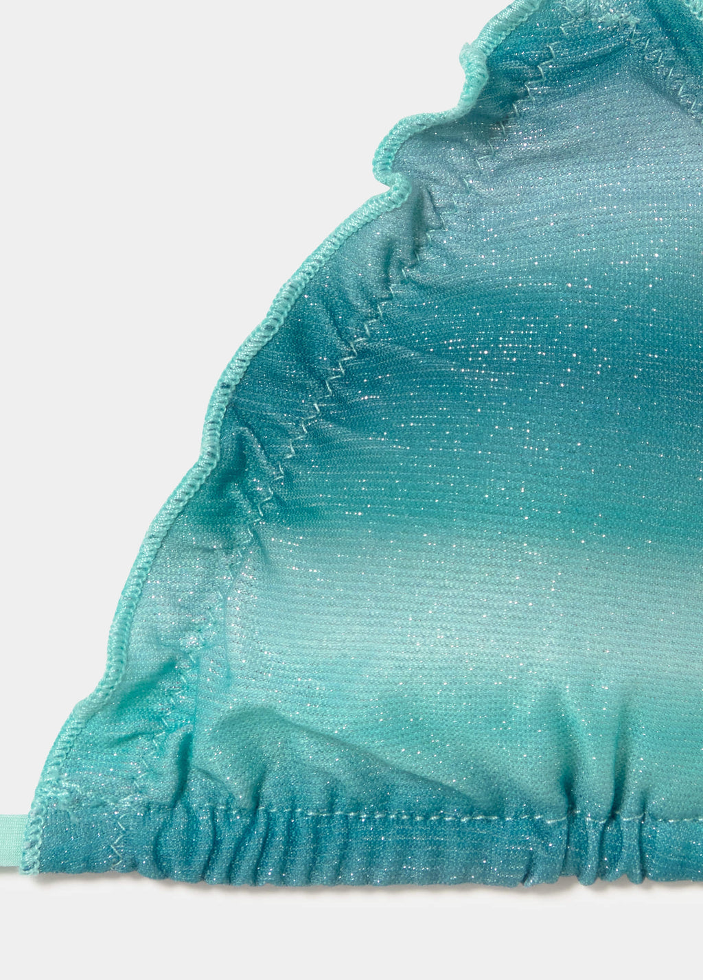 Gradient ruffle bikini top