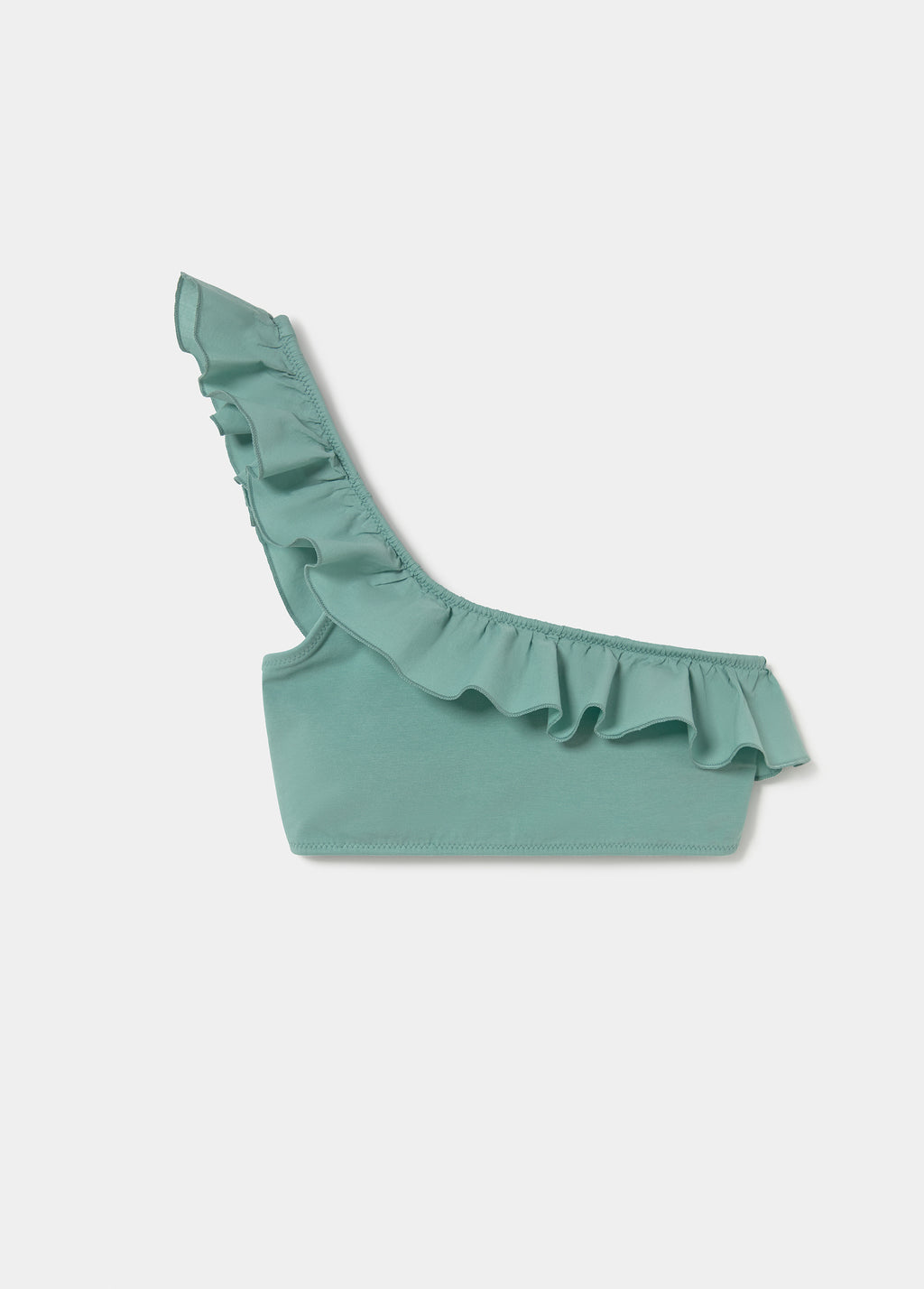 Top bikini asimétrico volante