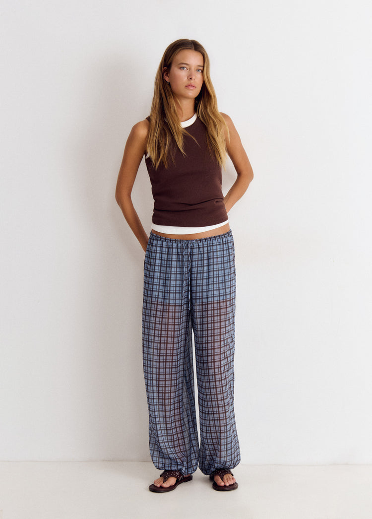 Pantalon bouffant carreaux