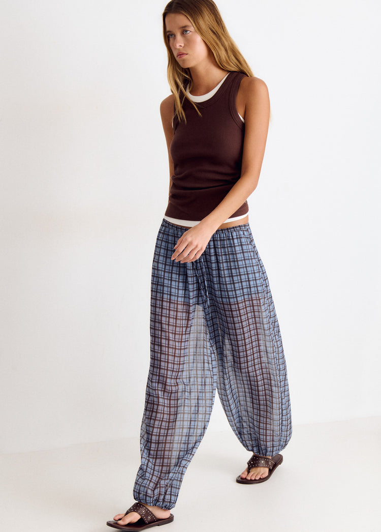 Pantalon bouffant carreaux
