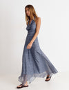 Vestido cuadros drapeado