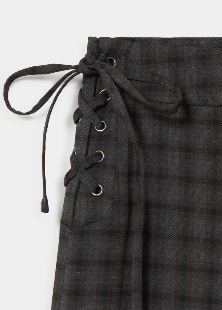 Pantalon à carreaux avec cordon de serrage
