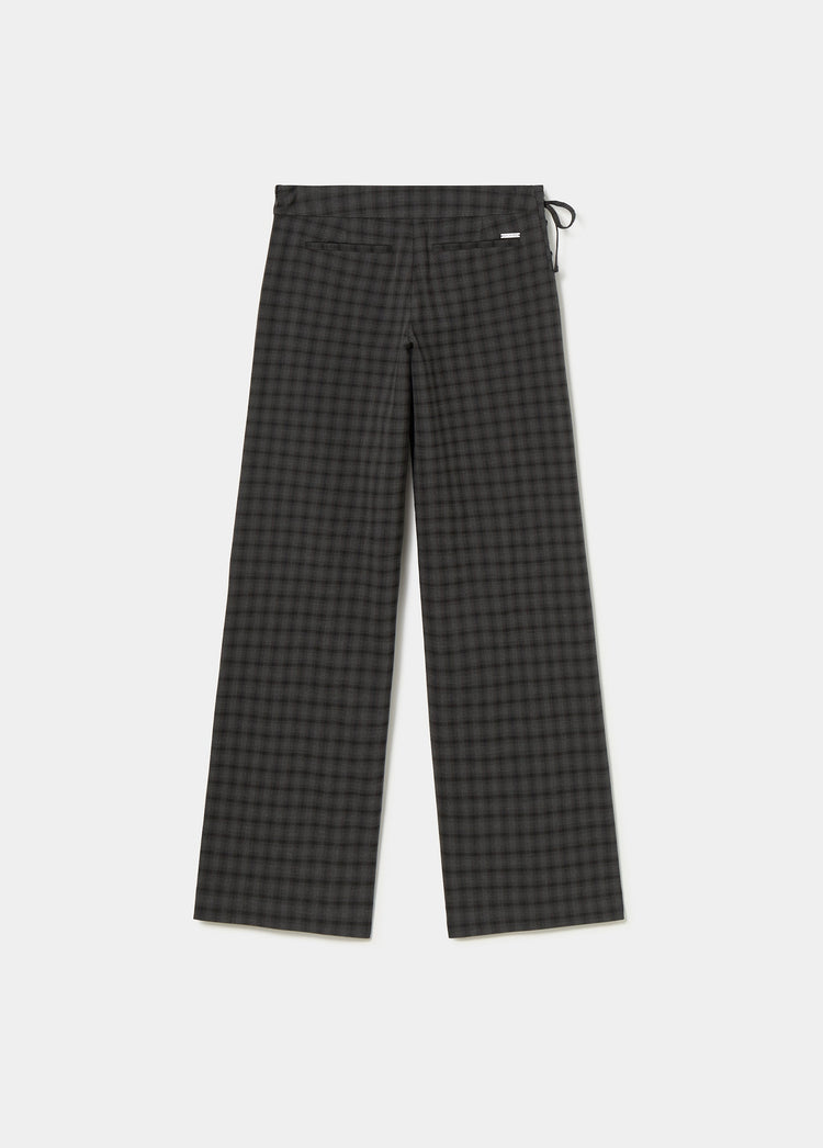 Pantalon à carreaux avec cordon de serrage
