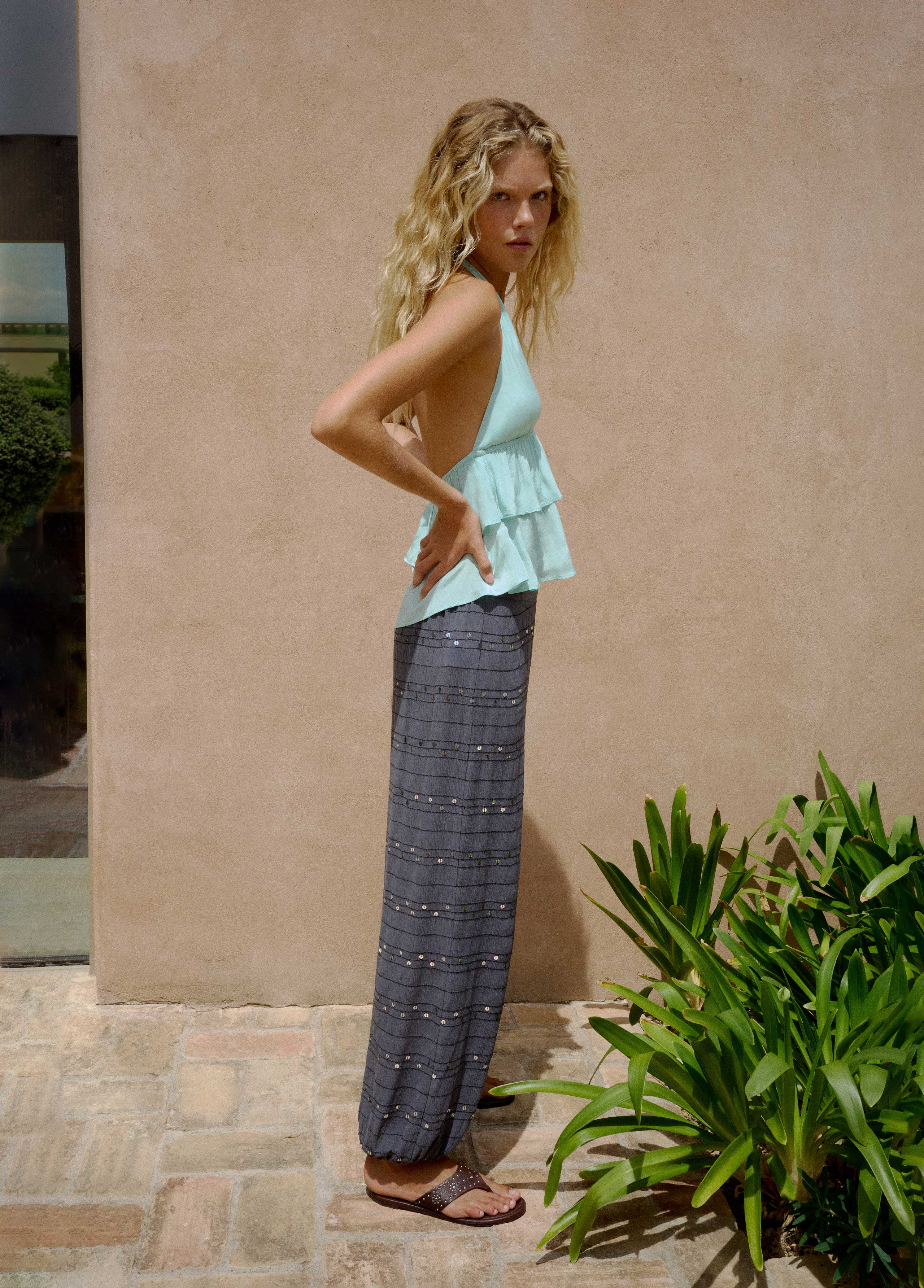 Sequin harem pants