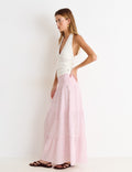 Long printed smocked skirt