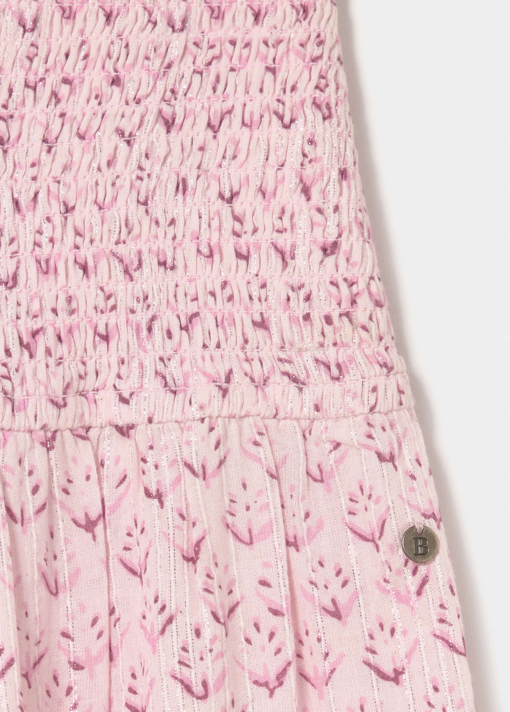 Falda larga smock estampado