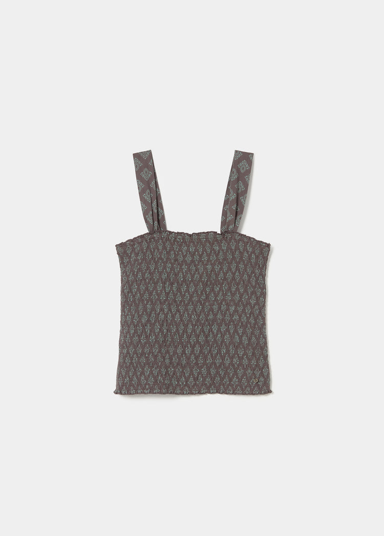 Printed strap top