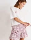 Short scarf-print skirt