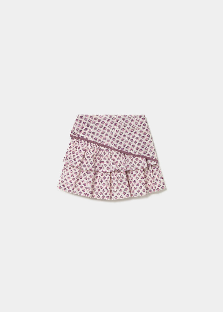 Printed short skirt
