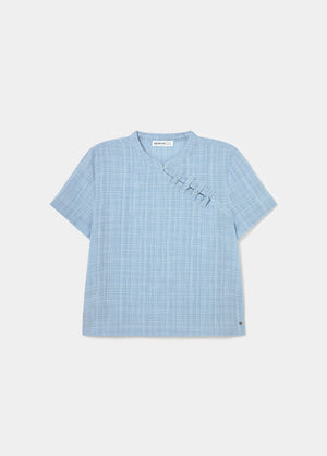 Checked blouse with Japanese detail