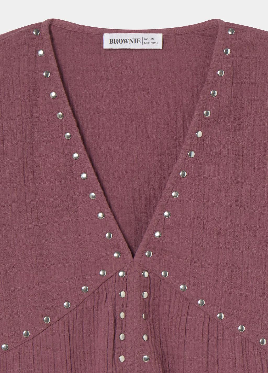 Long-sleeve studded blouse