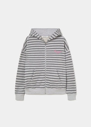 Sudadera cremallera raya y bordado