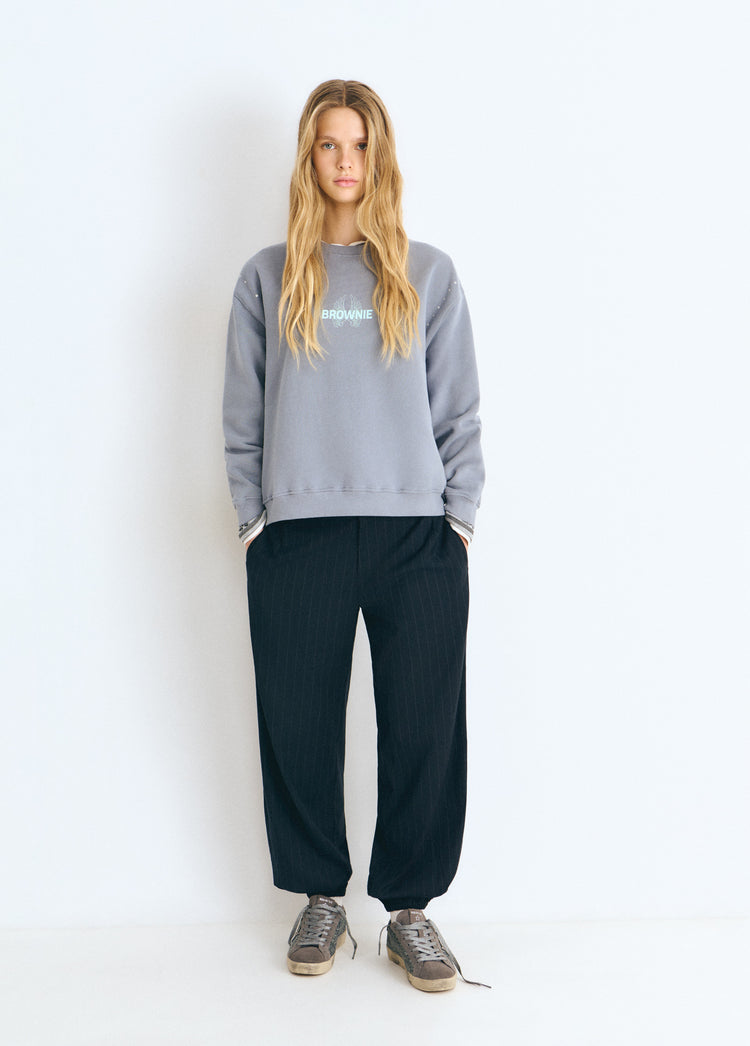 Glitter wings print sweatshirt