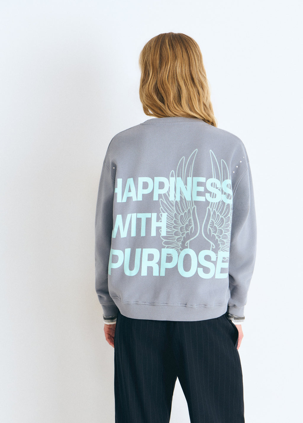 Glitter wings print sweatshirt
