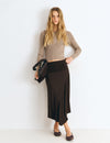 Asymmetrical skirt with waistband