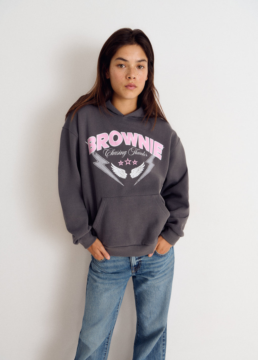Kapuzen-Sweatshirt mit Flügel-Print