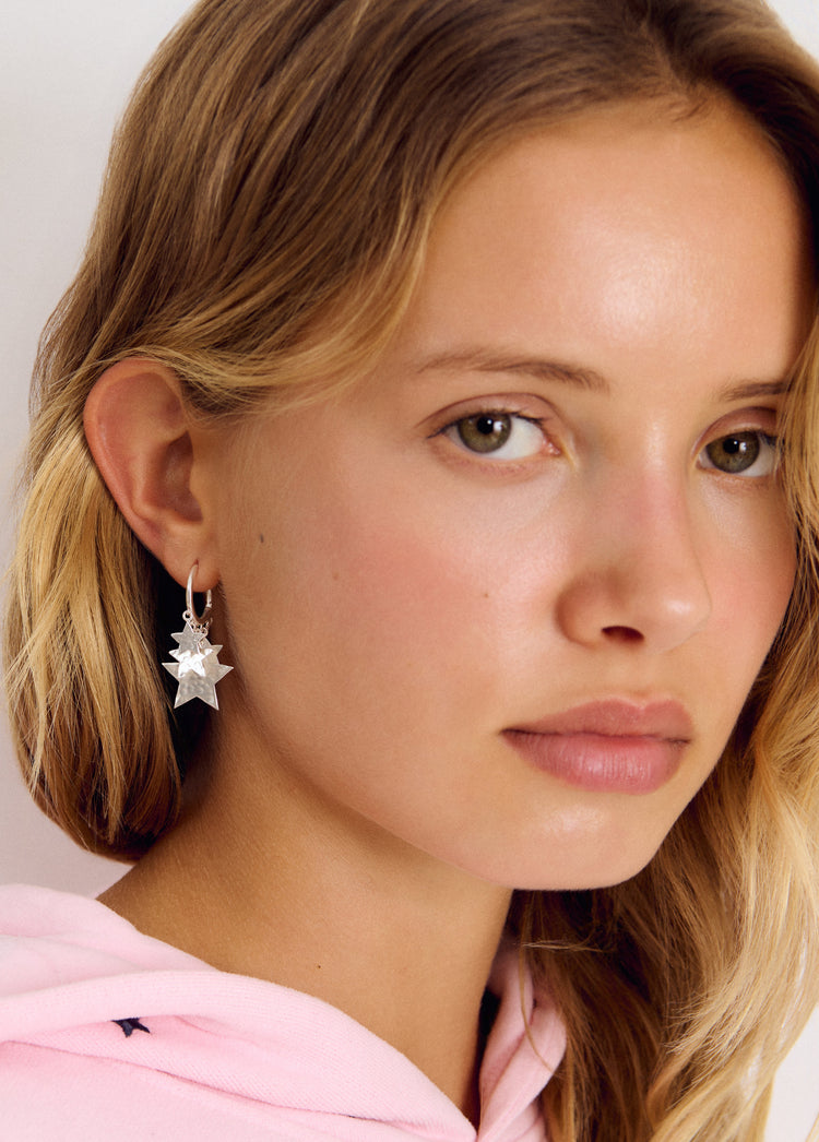 Star hoop earrings