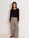 Plaid harem pants with scarf