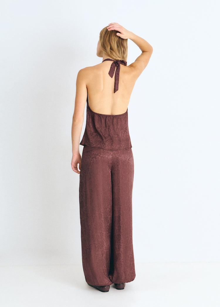 Pantalón bombacho con pañuelo de flecos