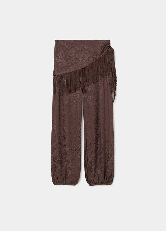 Pantalon bouffant avec foulard à franges