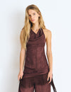 Jacquard-knit halter top