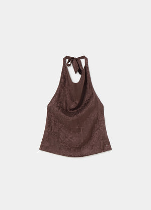Haut dos nu en jacquard tissé