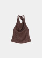 Top halter tejido jacquard