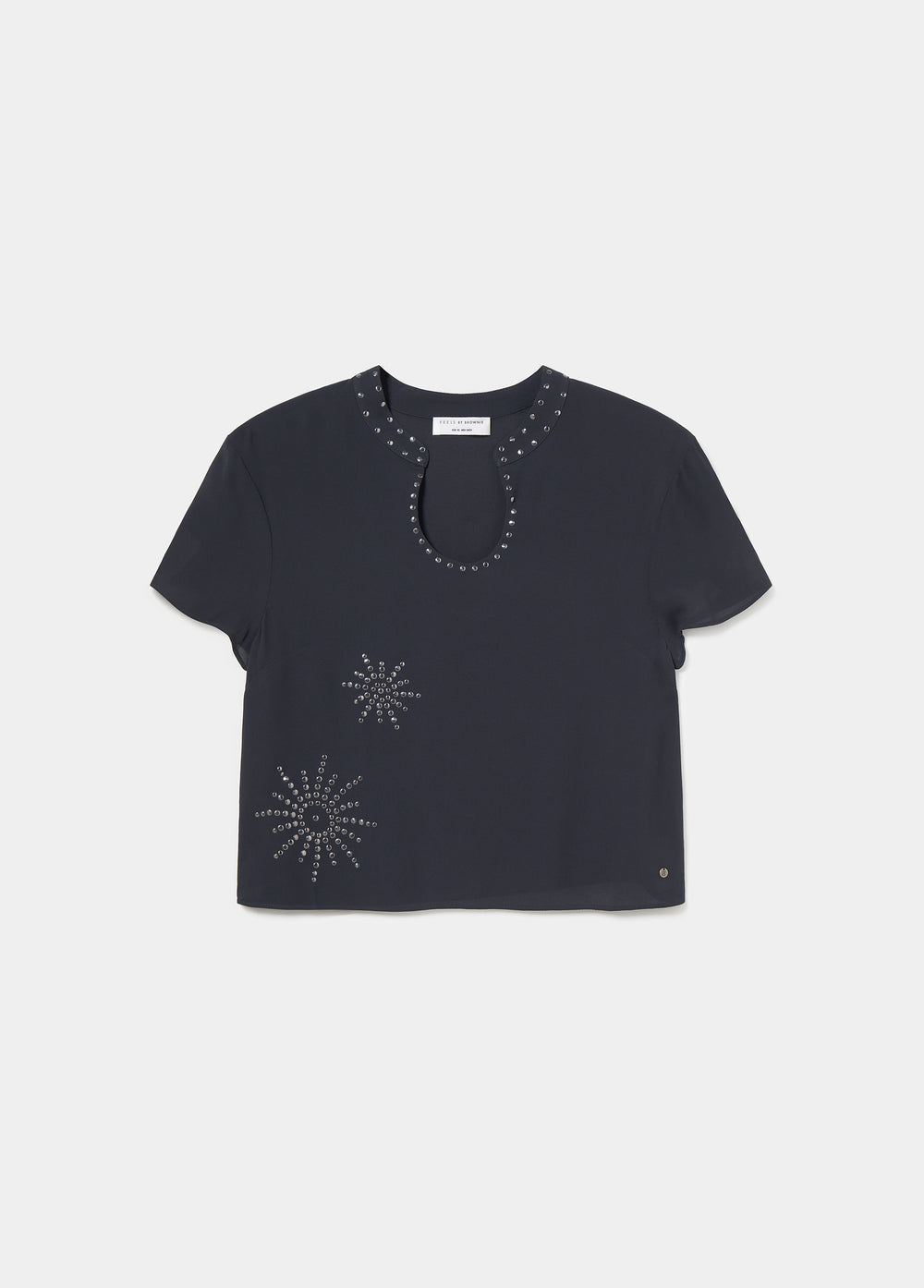 Blouse met korte mouwen en studs