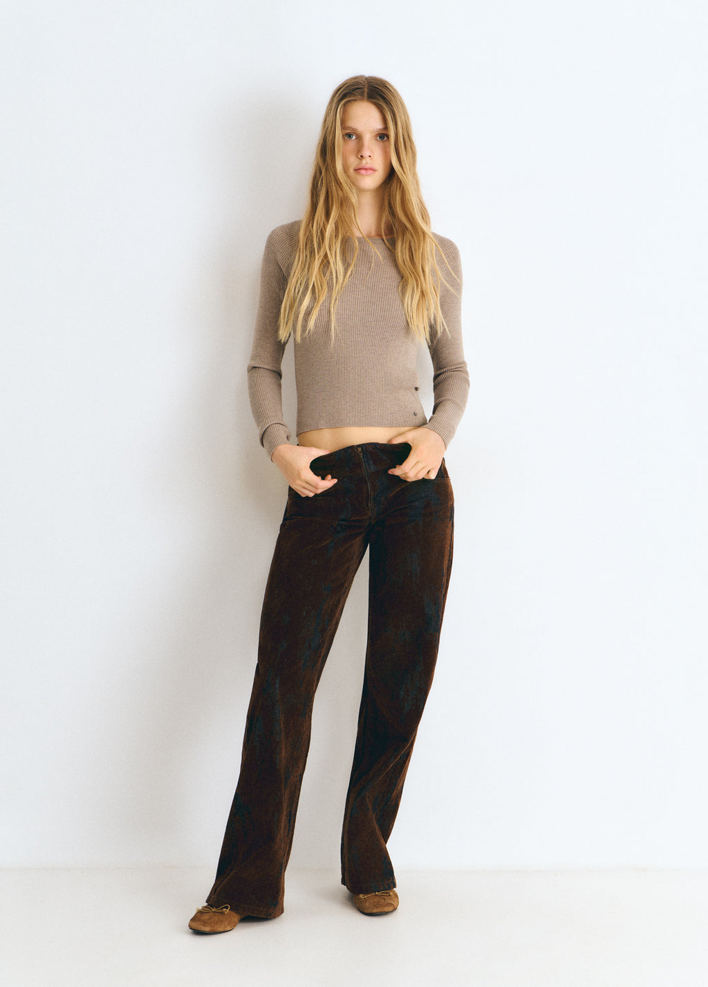 Braune Flock-Hose