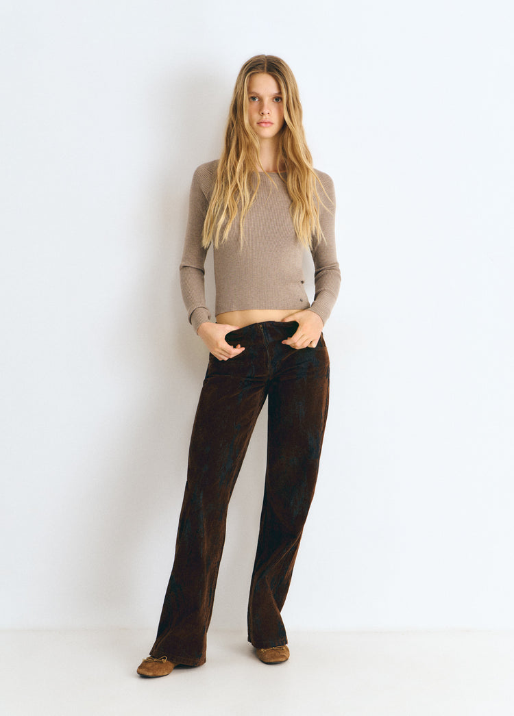 Braune Flock-Hose