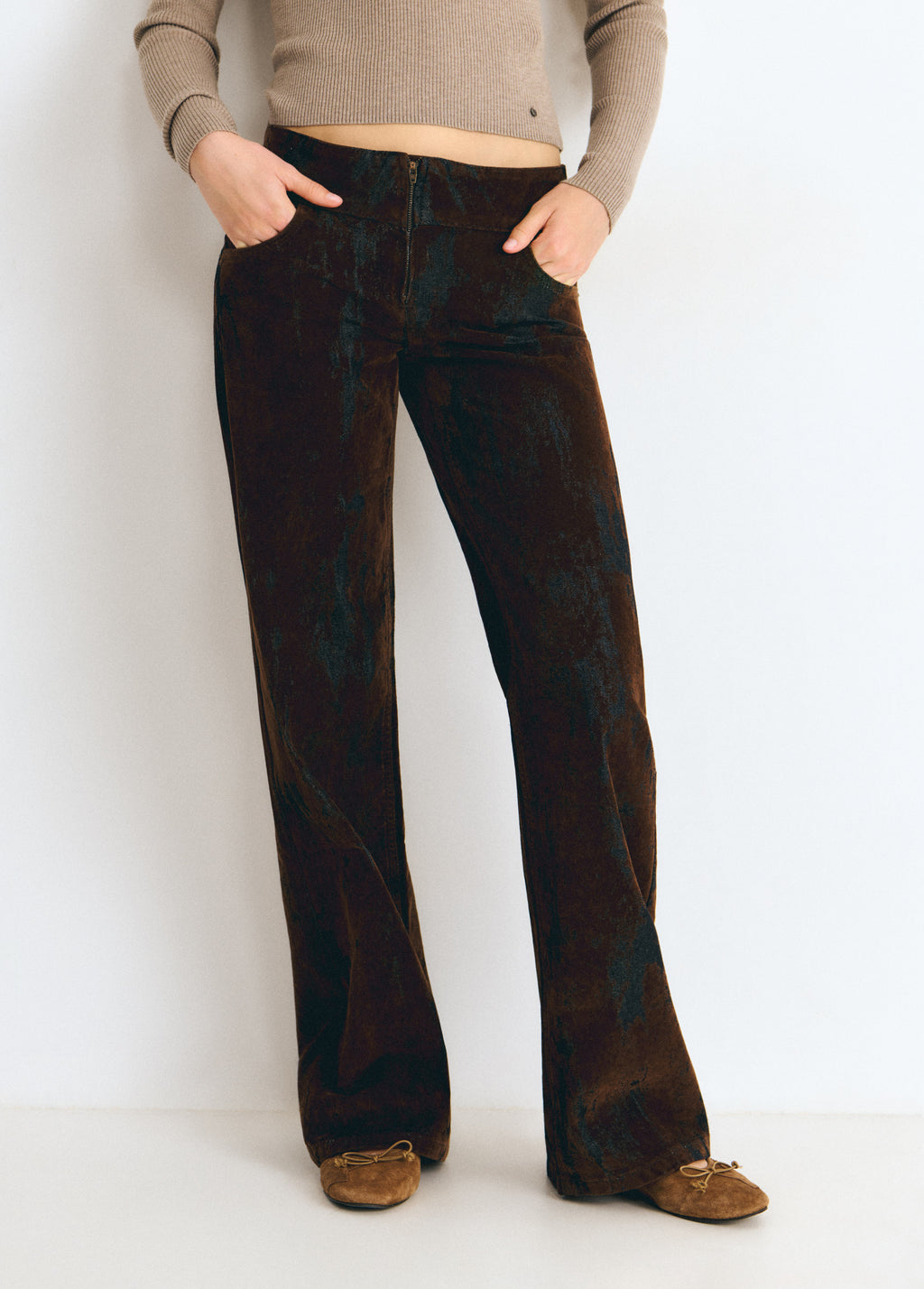 Braune Flock-Hose