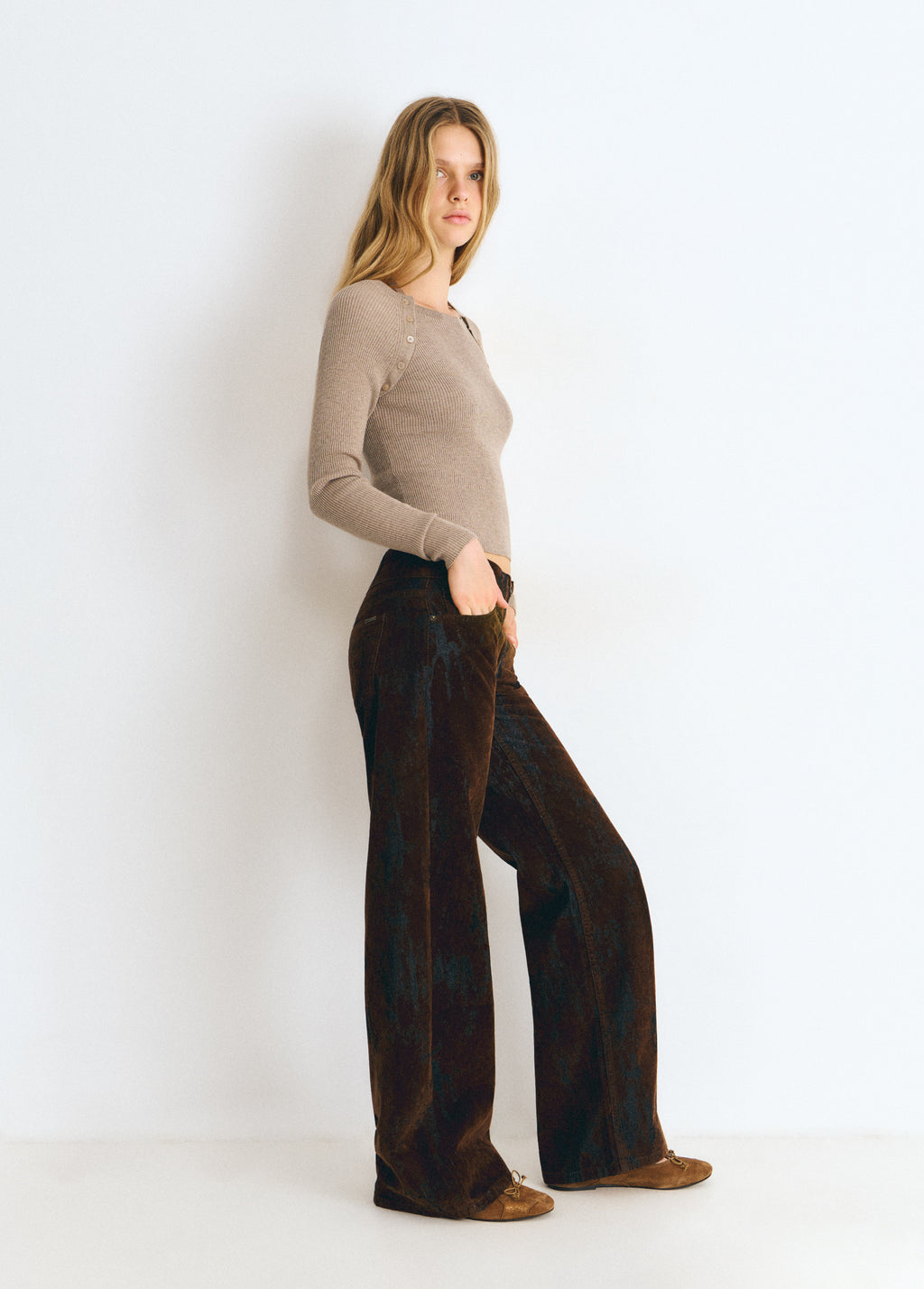 Braune Flock-Hose
