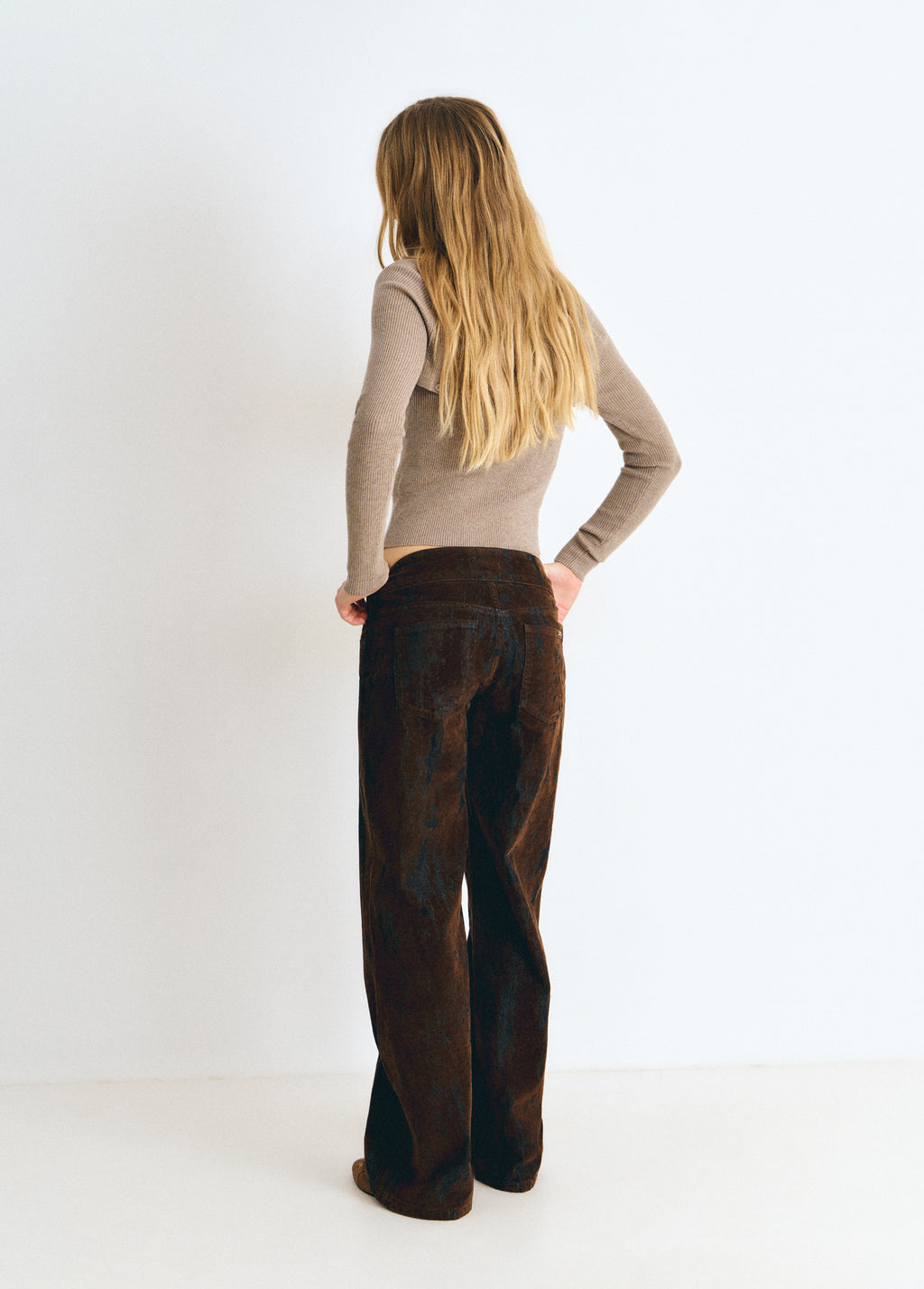 Braune Flock-Hose