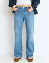 Star denim jeans with front pocket