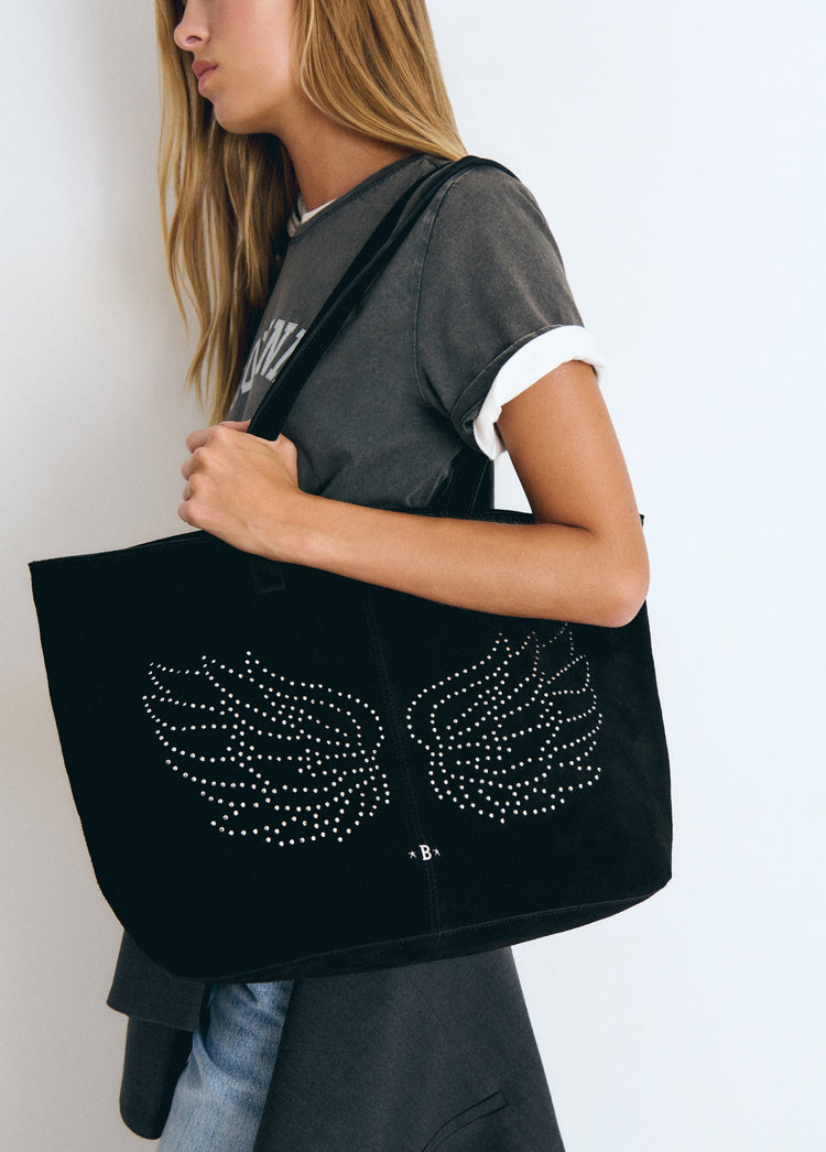 Bolso shopper alas tachas