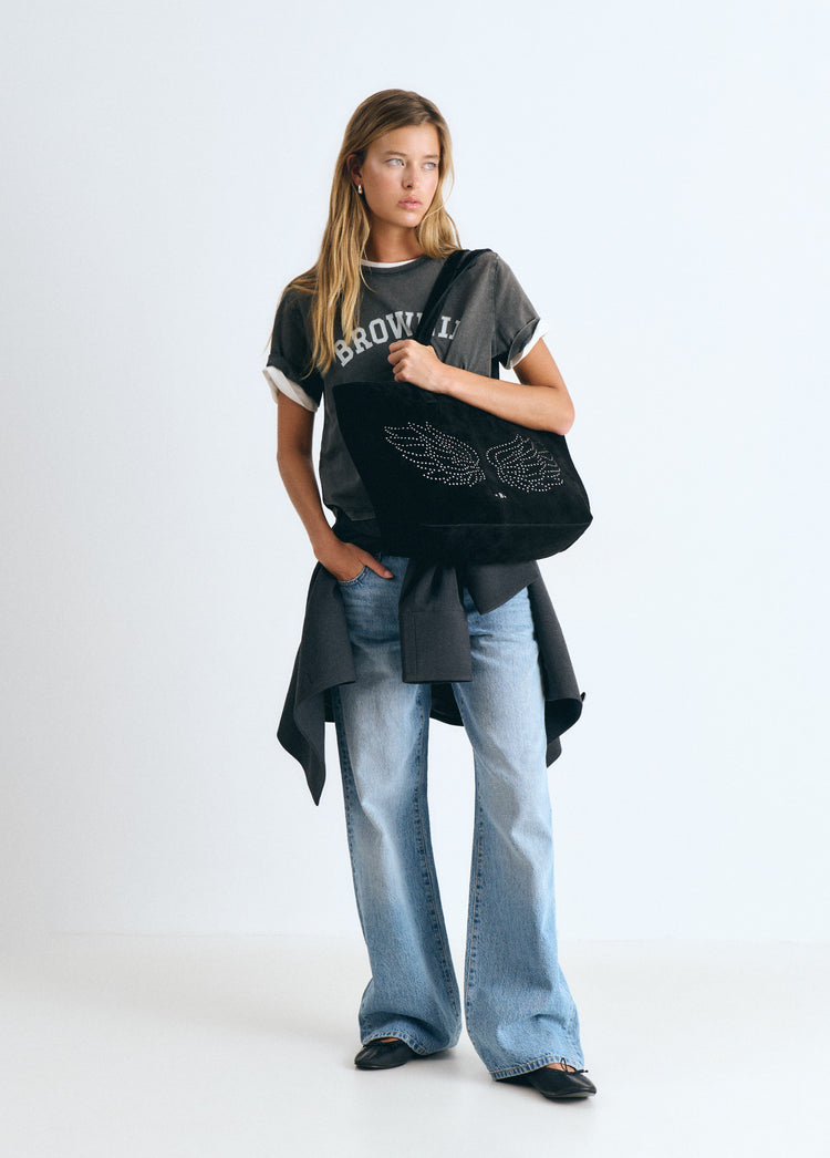 Bolso shopper alas tachas
