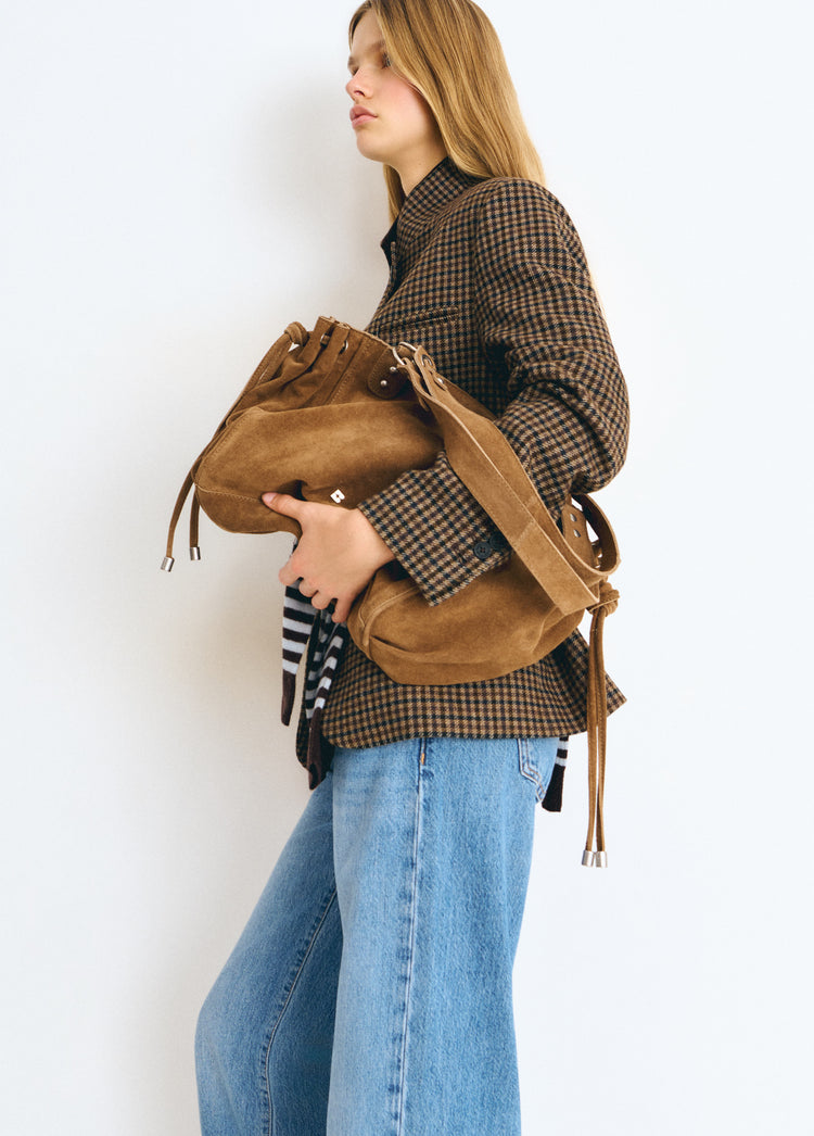 Ruched shopper bag
