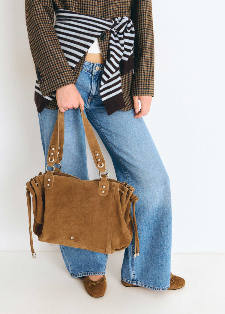 Ruched shopper bag