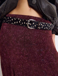 Animal print leather belt
