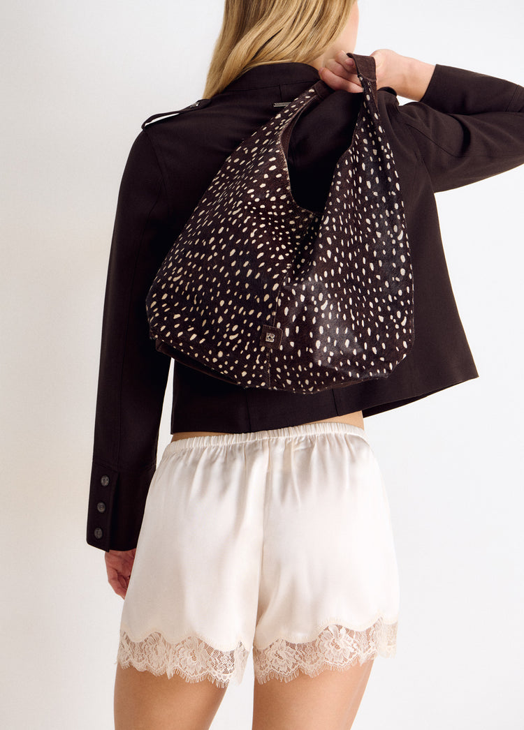 Bolso hombro piel animal print