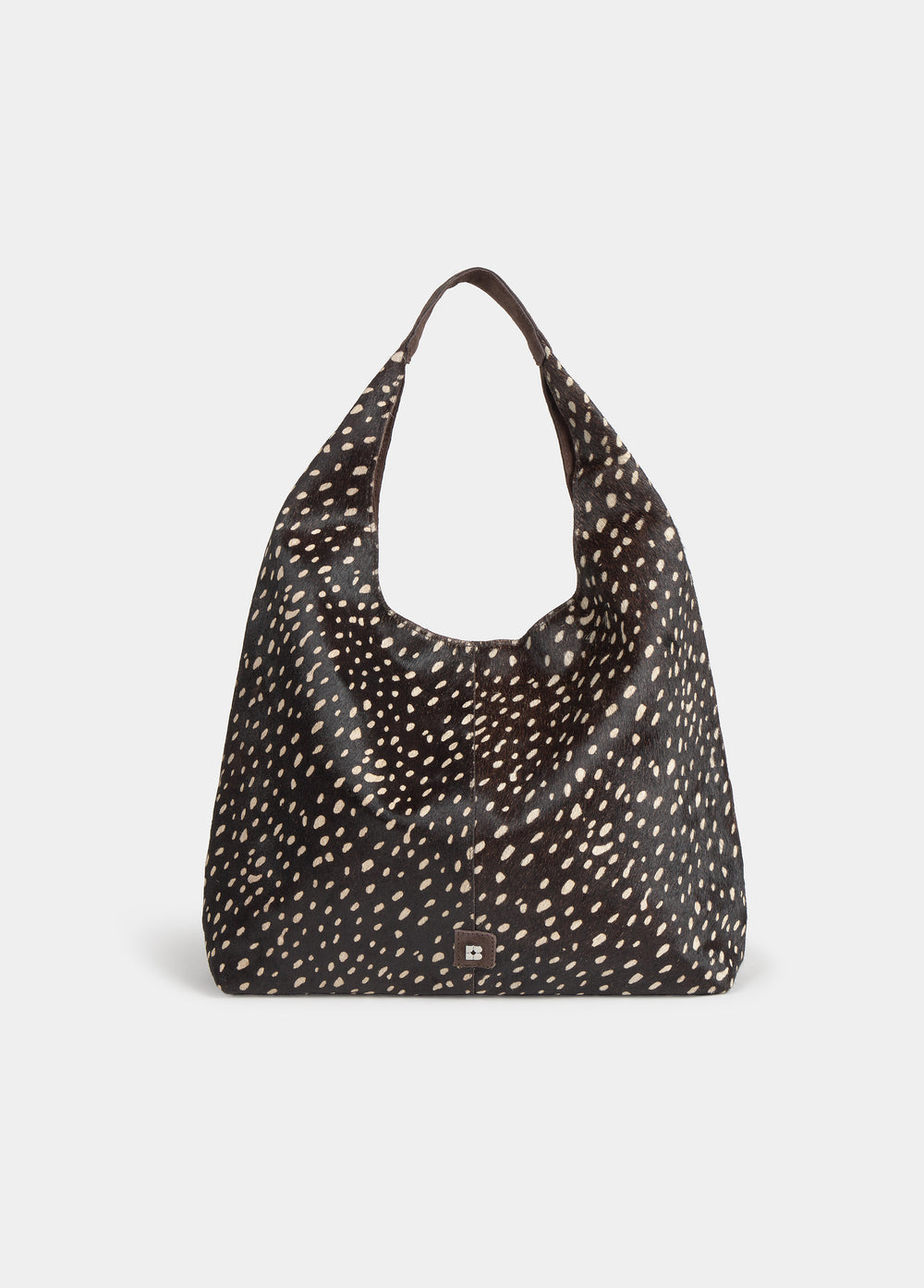 Animal print leather shoulder bag