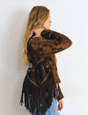Fringed bucket bag