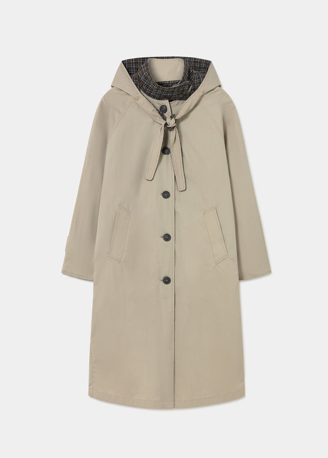 Gabardina larga capucha