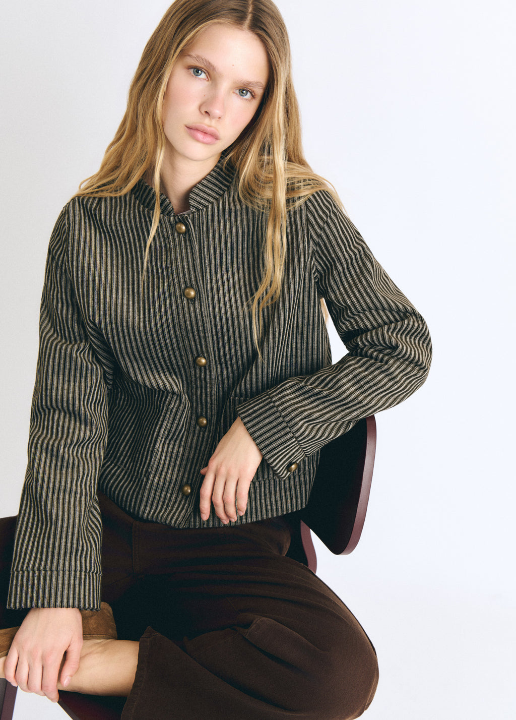 Chaqueta pana rayas