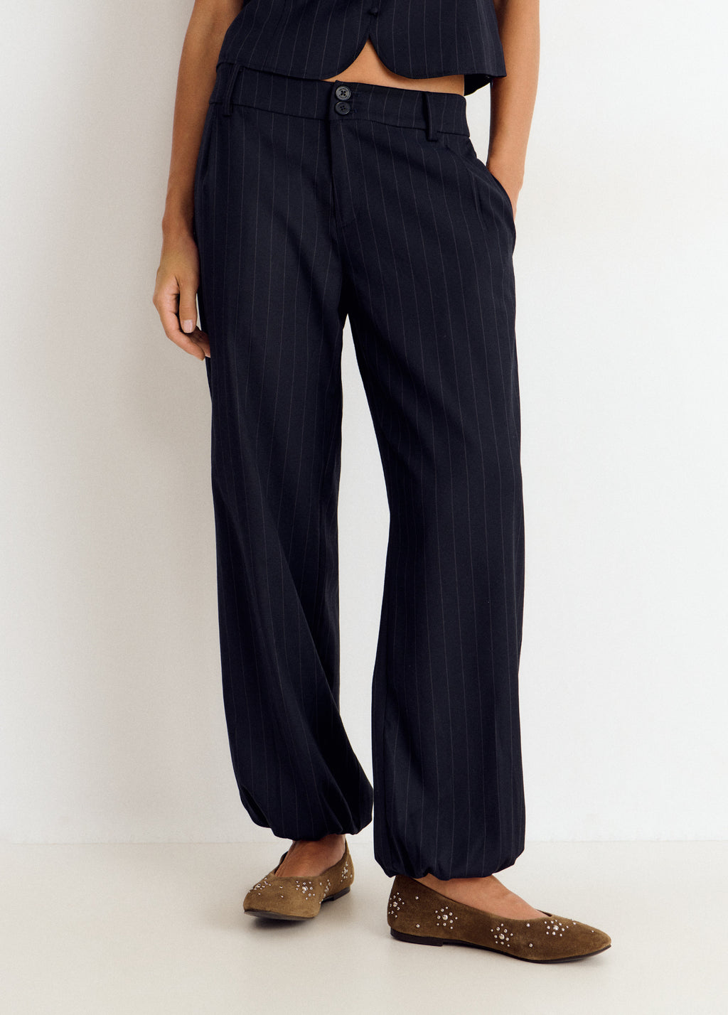 Pantalón bombacho raya diplomática