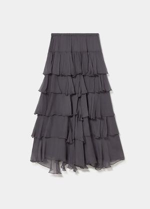 Long ruffled skirt
