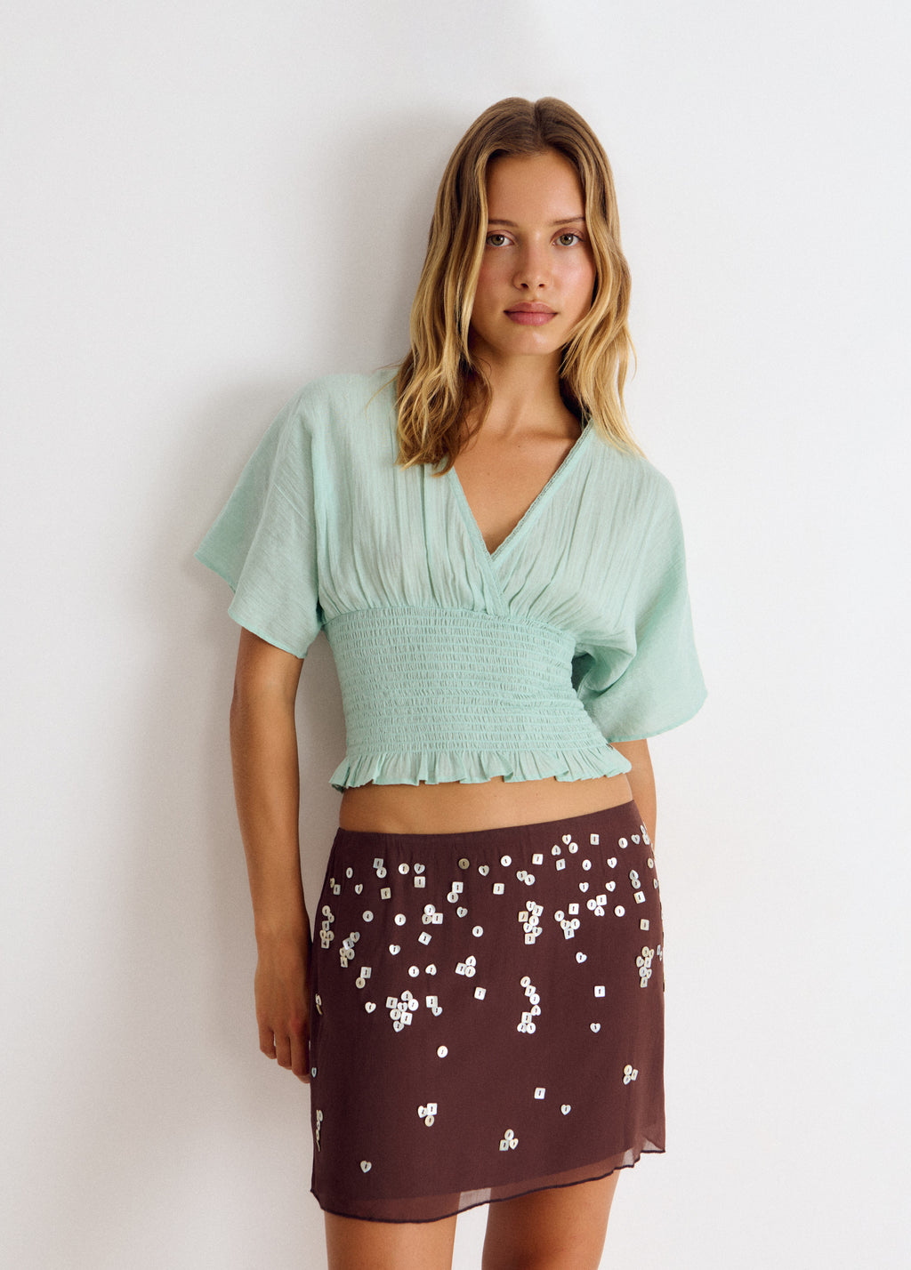 Short sequin skirt