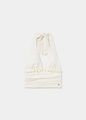 Halter top with shell detail
